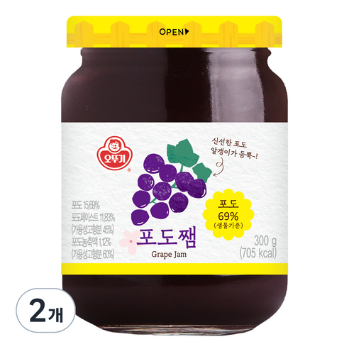 오뚜기 포도쨈, 300g, 2개