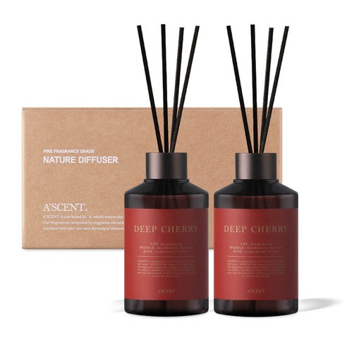 에이센트 네이처 실속형 디퓨저, 딥체리, 200ml, 2개