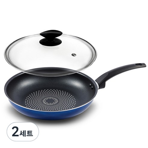 발룬피니 인덕션 IH 프라이팬 + 유리뚜껑 세트, 2세트, 24cm
