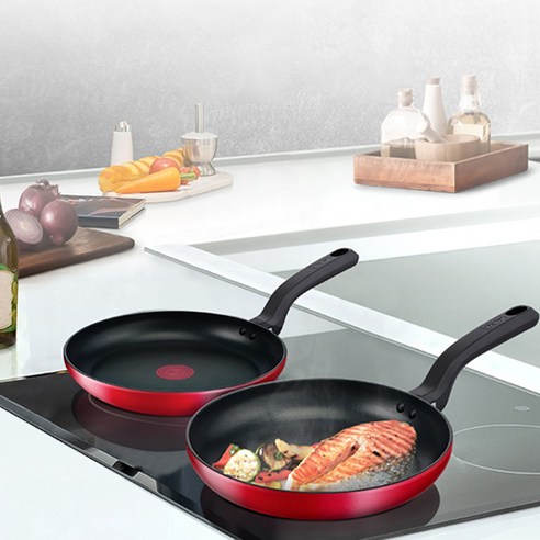 테팔 레드 딜라이트 인덕션 프라이팬, 프라이팬 24cm + 프라이팬 28cm, 2개