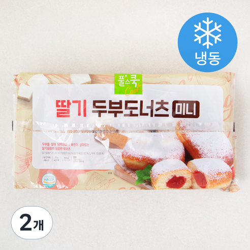 풀스쿡 딸기 두부도너츠 미니 (냉동), 35g, 20개입, 2개