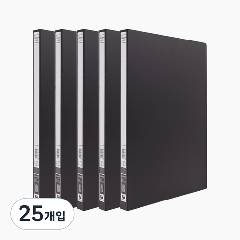 희망사무포인트 펀치리스 PP 레바화일 A4, 검정, 25개