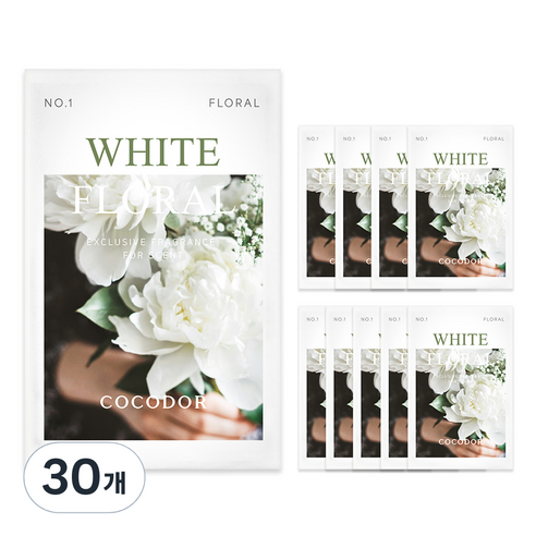 코코도르 퍼퓸 샤쉐 옷장 방향제 S 화이트 플로랄 본품, 2.5g, 30개