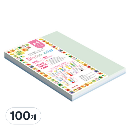 종이문화 스타일리쉬 두꺼운 혼합색지 205g 06 SN Blue Tone, 100개