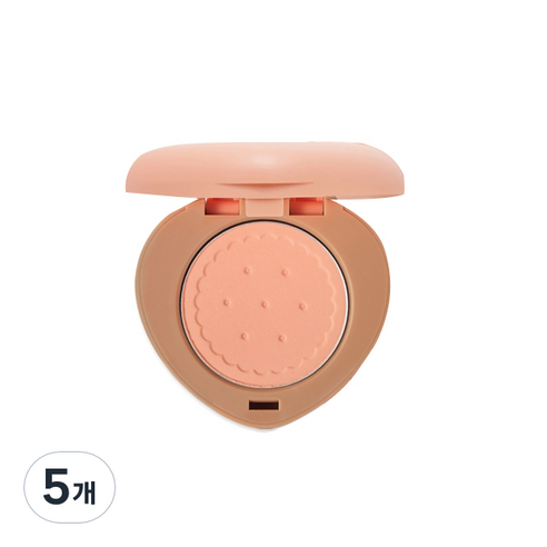 에뛰드 하트 쿠키 블러셔 3.3g, OR201 Peach 피치, 5개