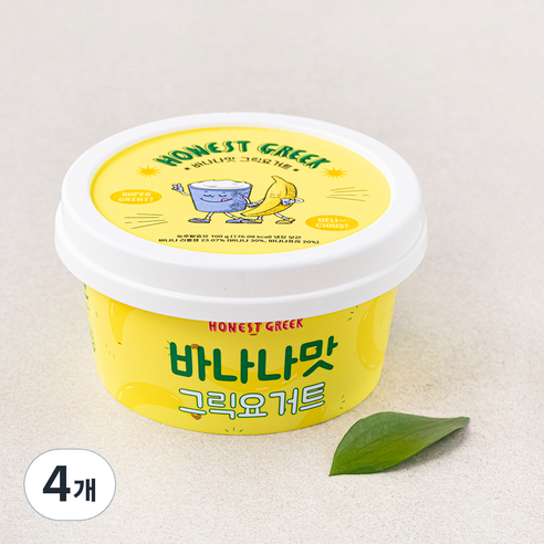 어니스트그릭 바나나맛 그릭요거트, 100g, 4개