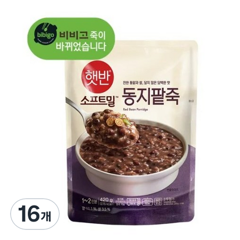 비비고 동지팥죽, 420g, 16개