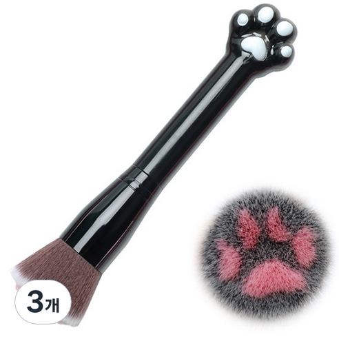 고양이 발바닥 더스트 브러쉬, 3개, KN-B3045
