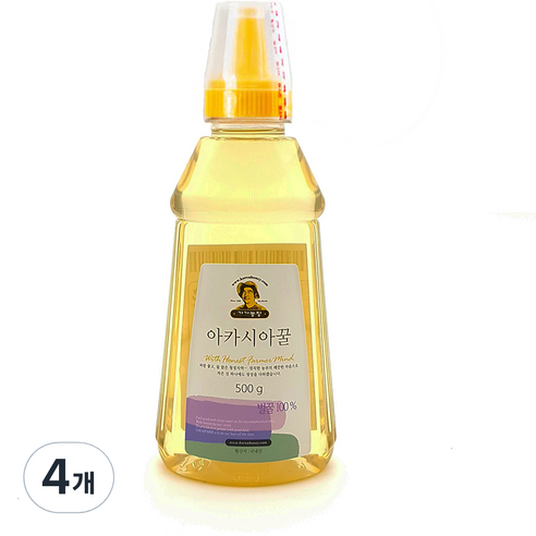 가가농장 국내산 아카시아꿀 튜브, 500g, 4개