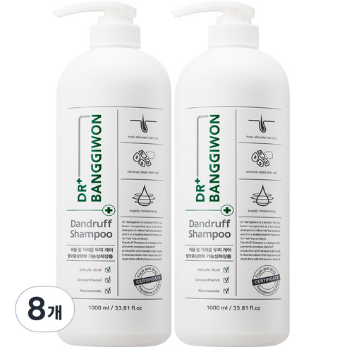 닥터방기원 댄드러프 비듬케어 탈모샴푸, 1000ml, 8개