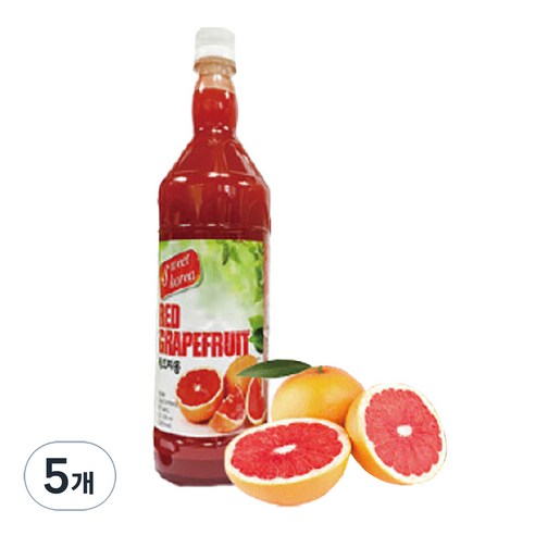 스위트코리아 레드자몽 액상 음료, 5개, 1L
