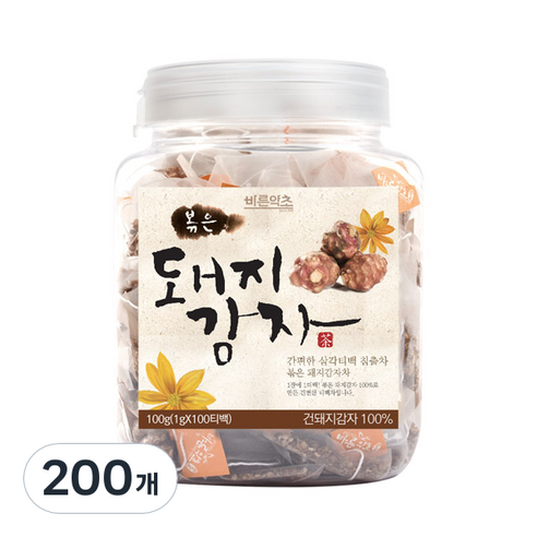 바른약초 볶은 돼지감자 차 삼각티백, 1g, 200개