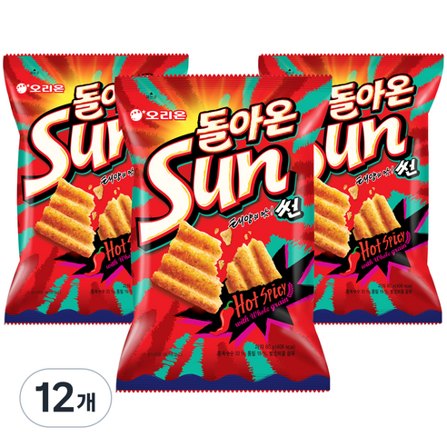 오리온 썬 핫스파이시맛 스낵, 80g, 12개입