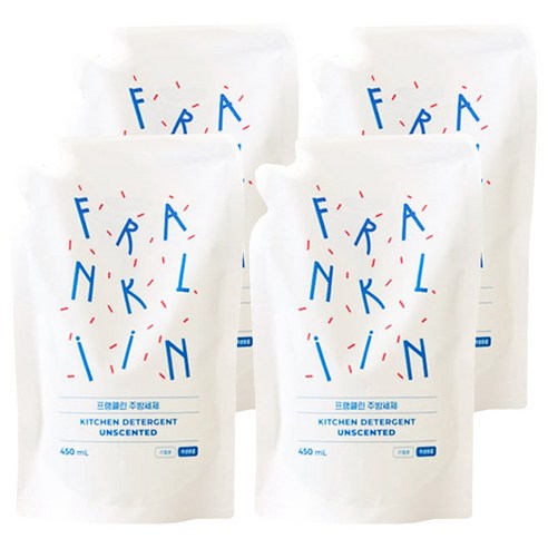 FRANKLIIN 유아용 주방세제 리필, 4개, 450ml
