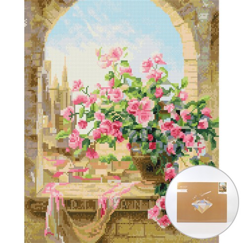 아트조이 DIY 보석 십자수 캔버스형 50 x 40 cm, 화사한 오후, 1세트