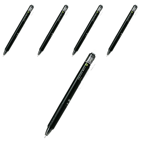 프릭션 노크식 유성펜 0.5mm, black, 5개