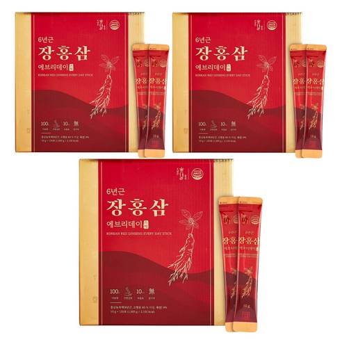 니몸내몸 6년근 장홍삼 에브리데이 홍삼 스틱 100p, 1kg, 3개