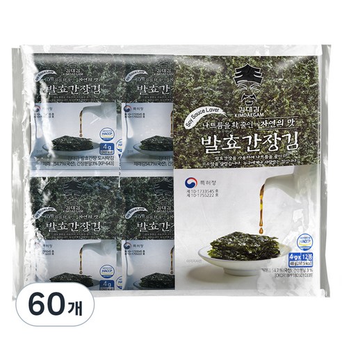김대감 발효간장 도시락김, 4g, 60개