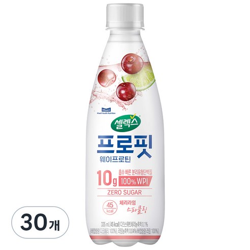 셀렉스 프로핏 웨이프로틴 스파클링 체리라임, 30개, 335ml