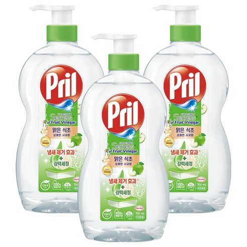 프릴 시크릿 오브 맑은식초 상쾌한 사과향 주방세제, 700ml, 3개