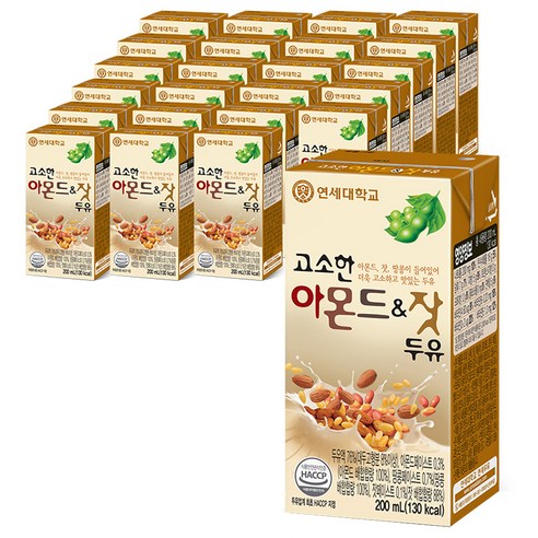 연세두유 아몬드 앤 잣 두유, 200ml, 48개