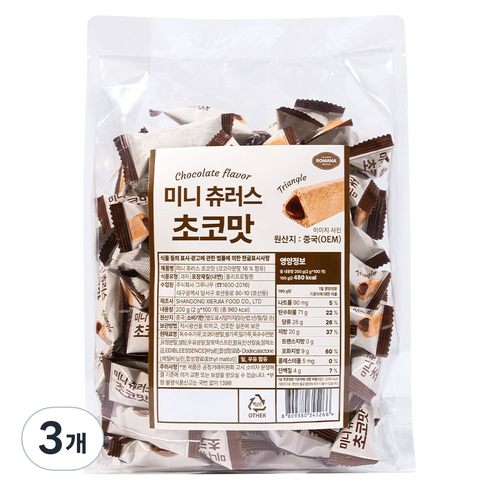 로마나 미니 츄러스 초코맛, 3개, 200g