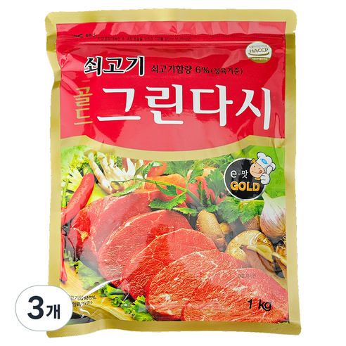두원식품 쇠고기골드 그린다시, 1kg, 3개