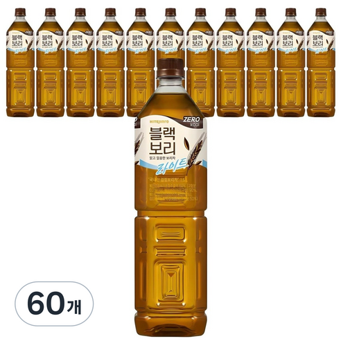 하이트진로 블랙보리 라이트 제로칼로리, 1.5L, 60개