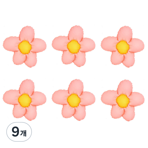 조이파티 은박풍선 큐티플라워 2p, 핑크, 9개