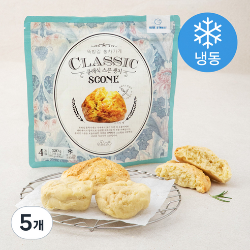 뚝방길홍차가게 클래식 스콘 생지 (냉동), 80g, 4개입, 5개