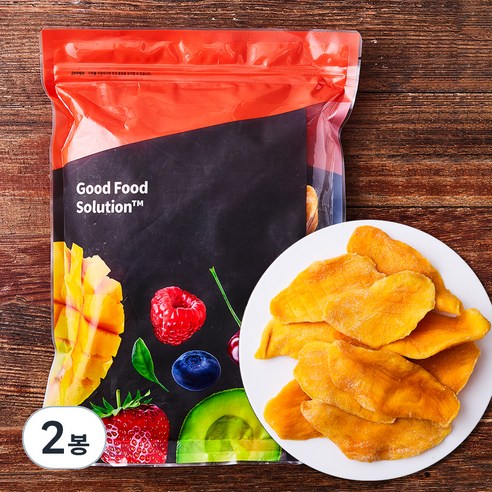 건조 망고 슬라이스, 1kg, 2봉
