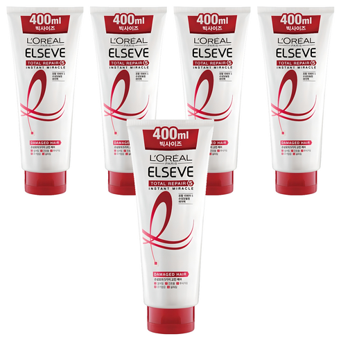로레알파리 토탈리페어5 트리트먼트 헤어팩, 400ml, 5개
