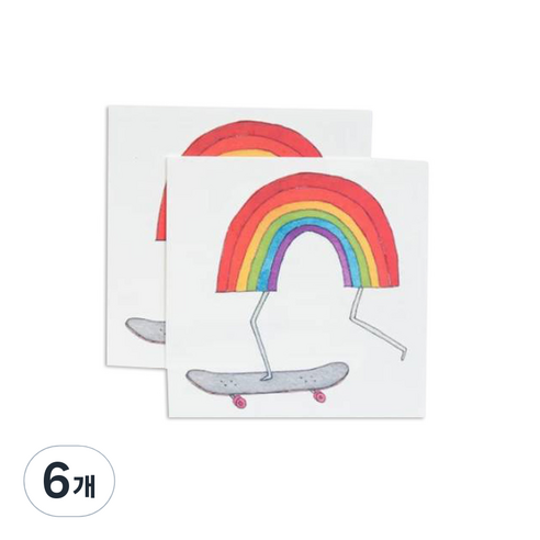 태틀리 타투 스티커, 레인보우 스케이트보드, 6개