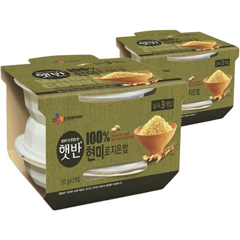 햇반 현미로 지은밥, 130g, 6개