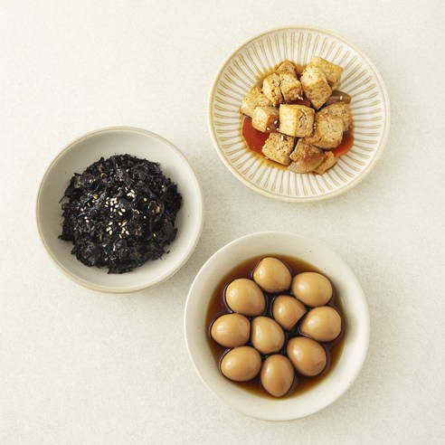 집반찬연구소 3종 A세트 한입두부간장조림 110g + 메추리알간장조림 110g + 파래김무침 40g