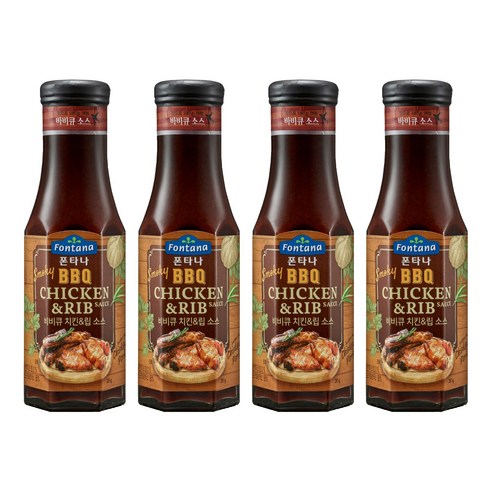 폰타나 스모키 비비큐 치킨 앤 립 소스, 285g, 4개