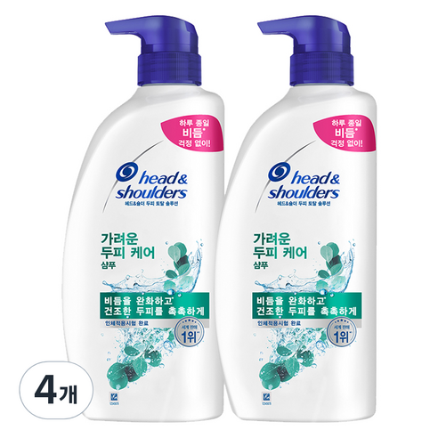 헤드앤숄더 가려운 두피 케어 샴푸, 850ml, 4개
