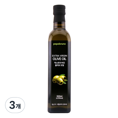 페페브루노 엑스트라버진 올리브유, 500ml, 3개