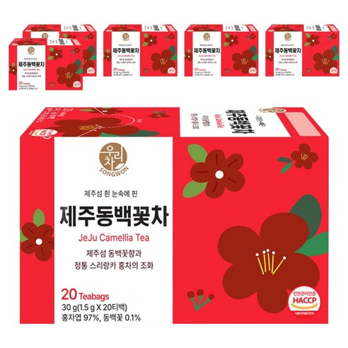 우리차 제주 동백꽃차, 6개, 20개입, 1.5g