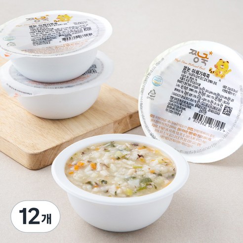 짱죽 웰빙죽 쌀눈 야채가득죽 (냉장), 200g, 12개