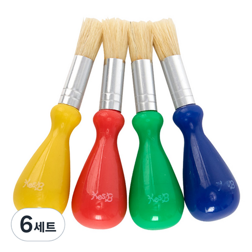 캐스비 아트스쿨 물방울 유아붓 4종, 혼합색상, 6세트