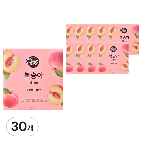 샤워메이트 비누 복숭아, 100g, 30개