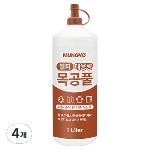 문교 멀티 목공풀, 4개, 1L