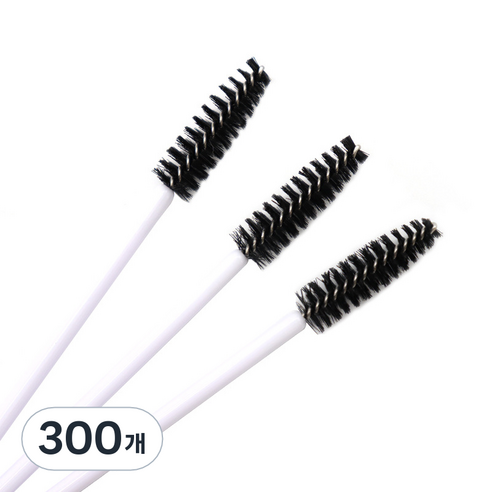 주앙오브제 썬더 미니속눈썹브러쉬, 300개, 18 흰색 막대와 검은색 브러시