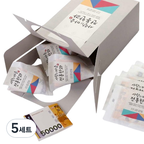 인디케이 전통한과 용돈상자 세트, 혼합색상, 5세트