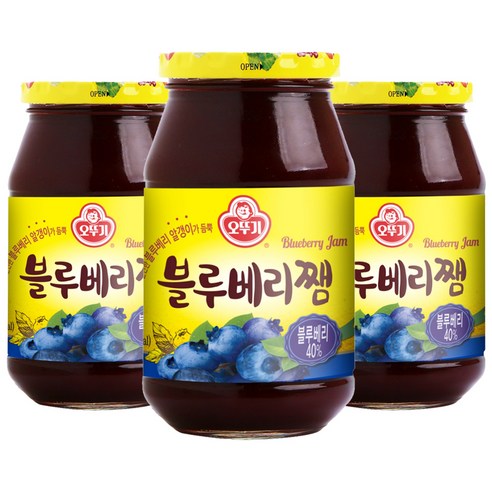 오뚜기 블루베리쨈, 500g, 3개