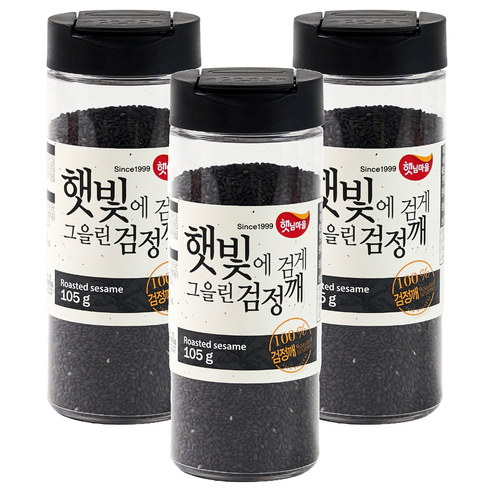 햇님마을 햇빛에 검게 그을린 검정깨, 105g, 3개