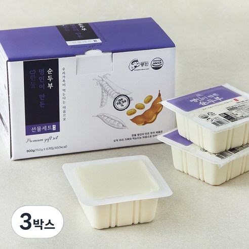 한둘 명인이 만든 순두부 6개입, 900g, 3박스