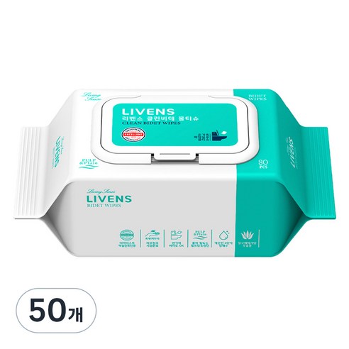 리벤스 소프트 클린 화장실 비데티슈 캡형, 55g, 80매, 50개