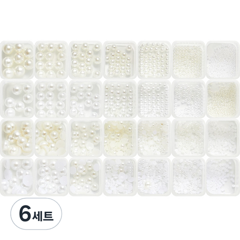 메이브라운 네일파츠 아트세트 A 진주 28종 웨딩네일 MSM25, 혼합색상, 6세트